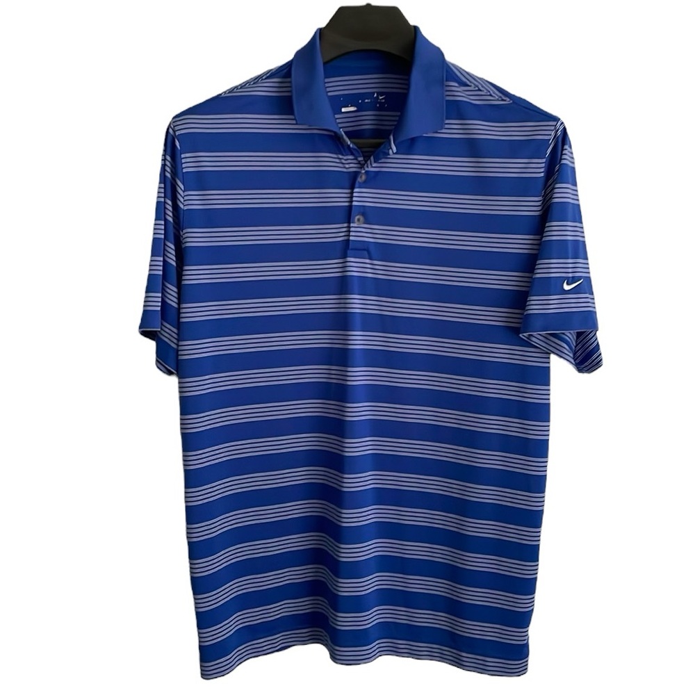 Nike golf tour performance men’s size XL royal blue and white striped polo shirt